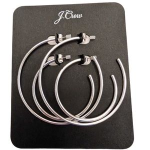 J. Crew two sets of thin hoop earrings 🤍